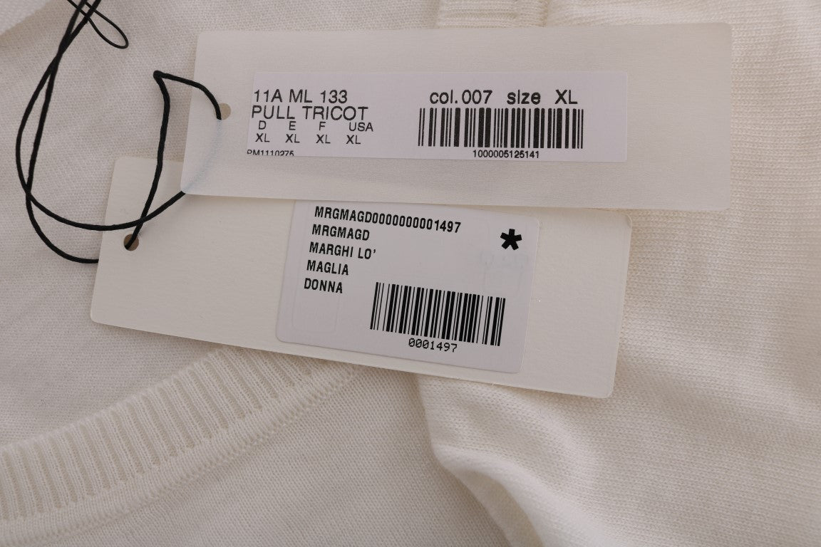 Elegantes weißes Top aus Lana-Wolle