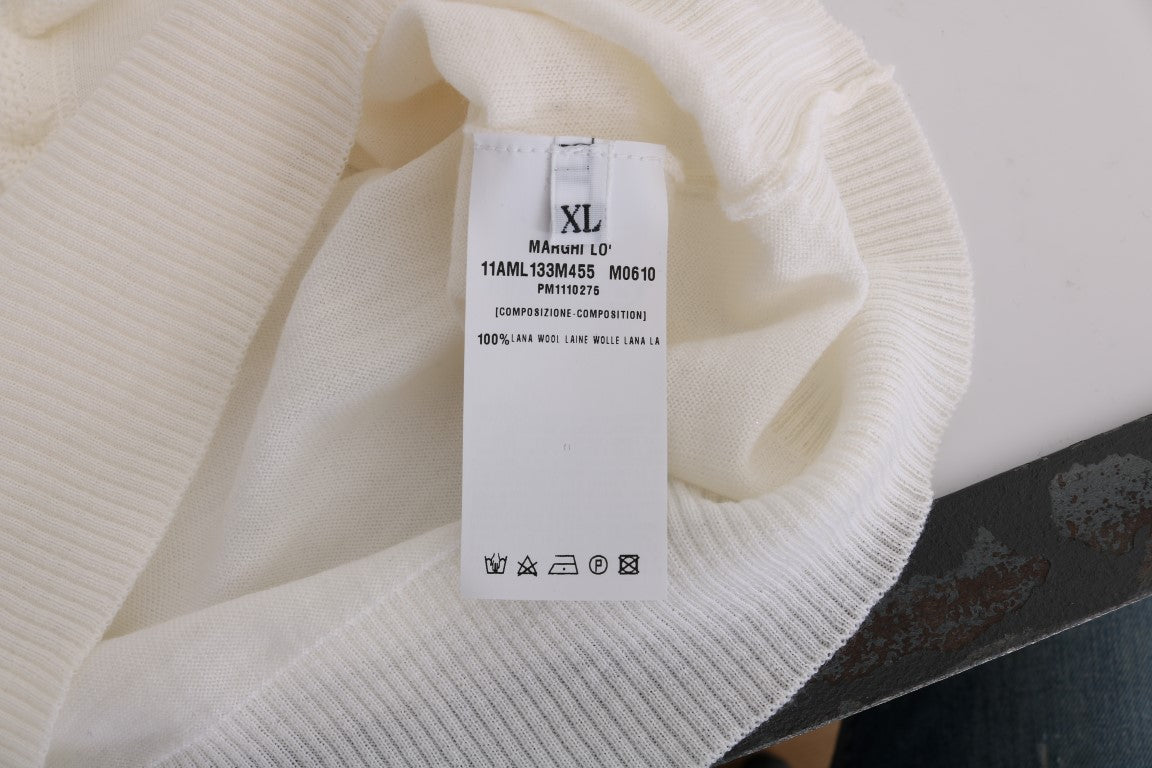 Elegantes weißes Top aus Lana-Wolle