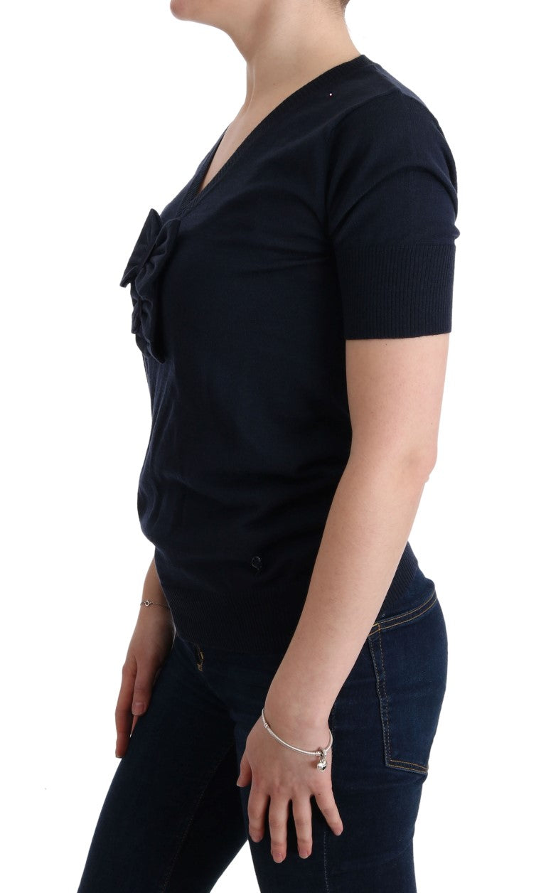Elegantes blaues Wolltop – Schicke Eleganz für jeden Tag