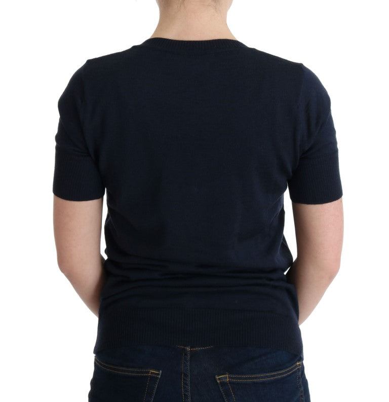 Elegantes blaues Wolltop – Schicke Eleganz für jeden Tag