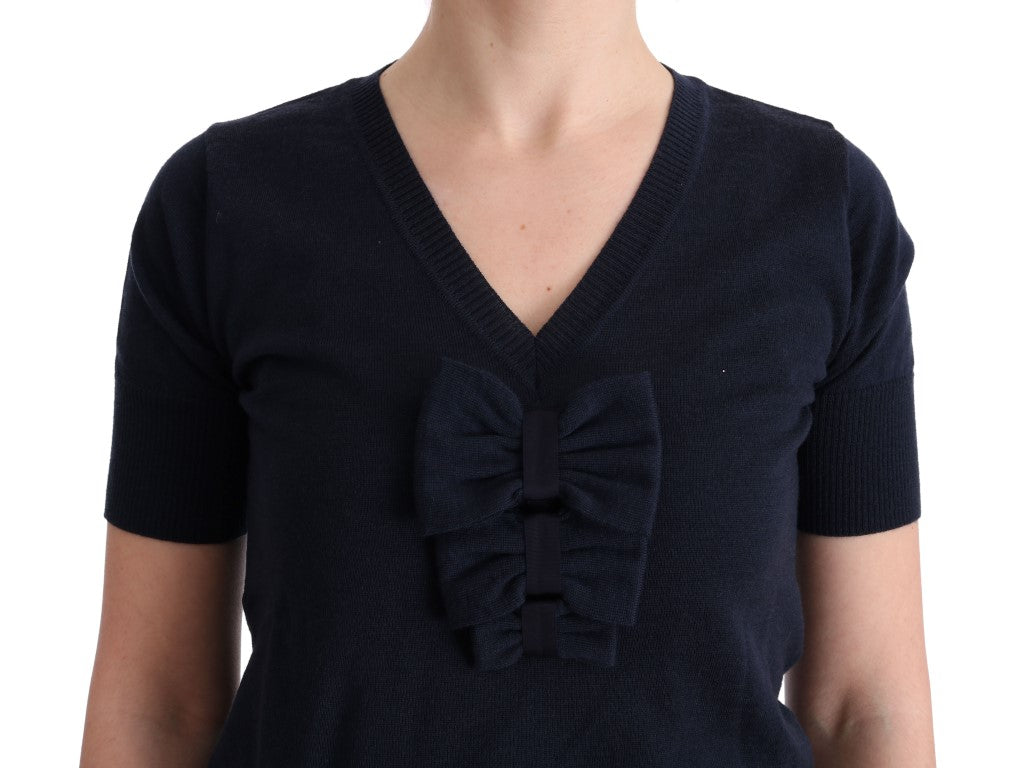 Elegantes blaues Wolltop – Schicke Eleganz für jeden Tag