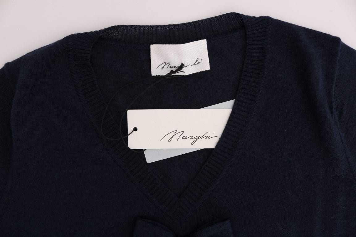 Elegantes blaues Wolltop – Schicke Eleganz für jeden Tag