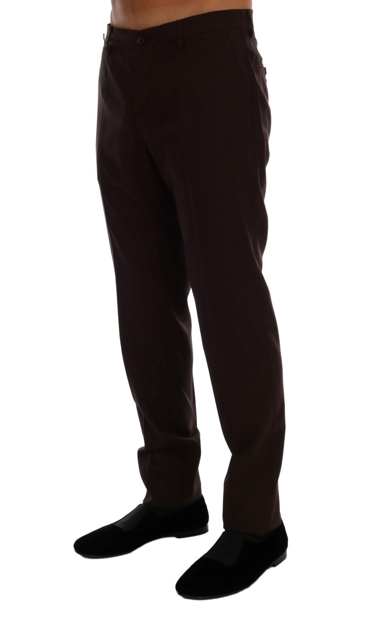 Pantaloni eleganti slim fit formali in viola