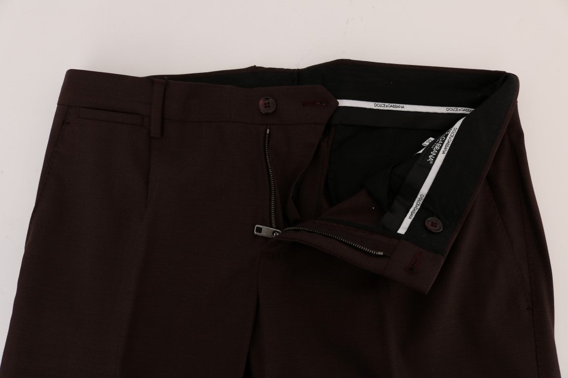 Pantaloni eleganti slim fit formali in viola