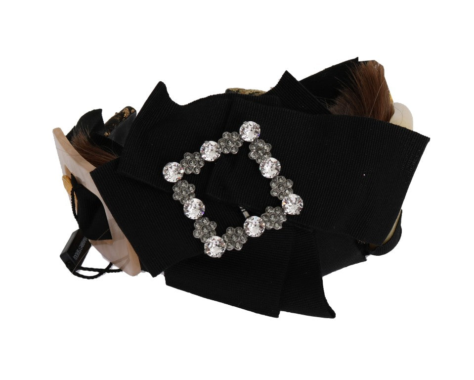 Goldbraunes Diadem-Stirnband mit Kristallen