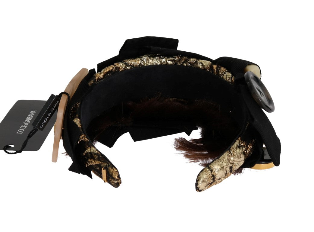 Goldbraunes Diadem-Stirnband mit Kristallen