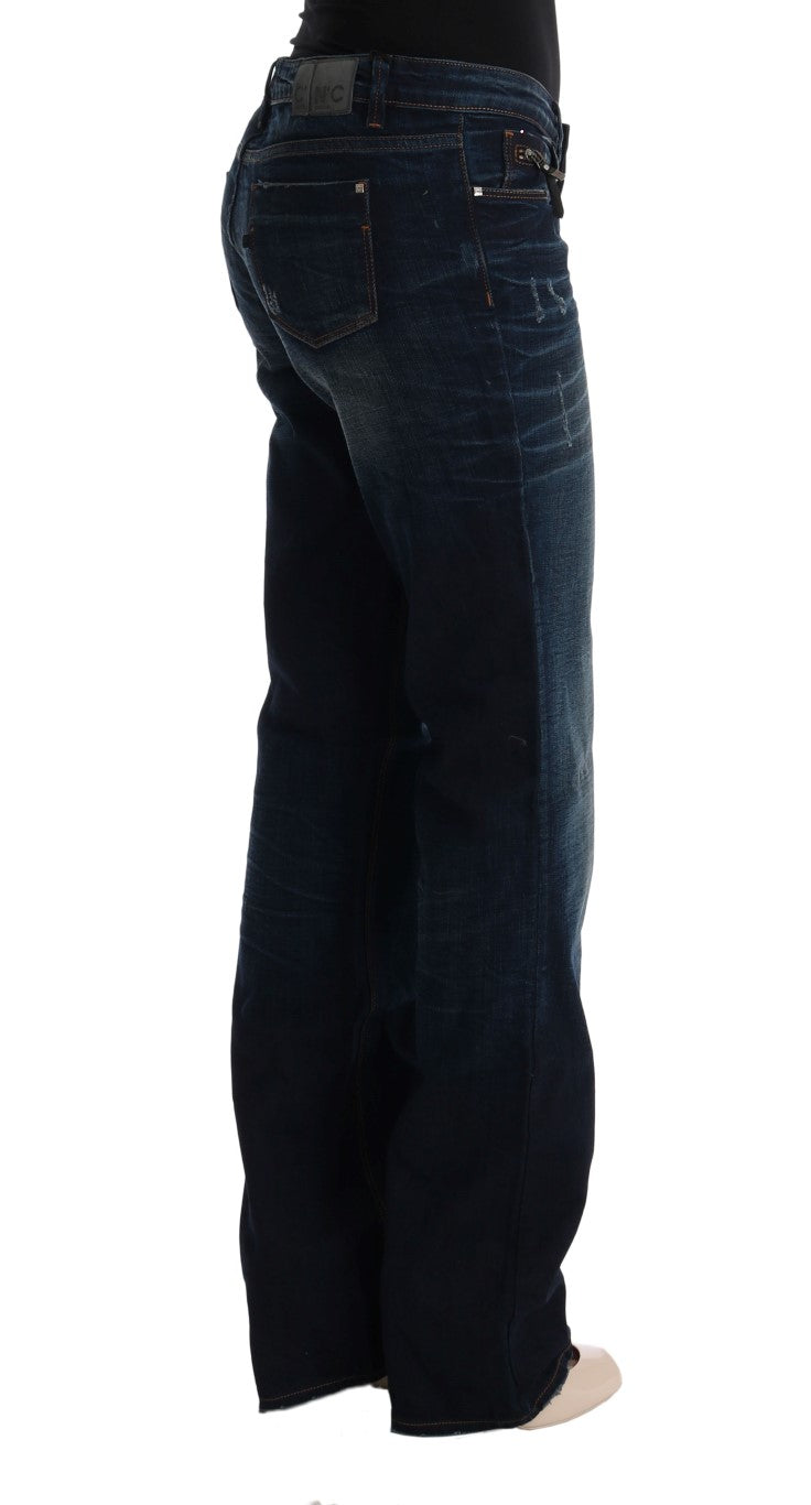 Elegante blaue Regular Fit Baumwolljeans