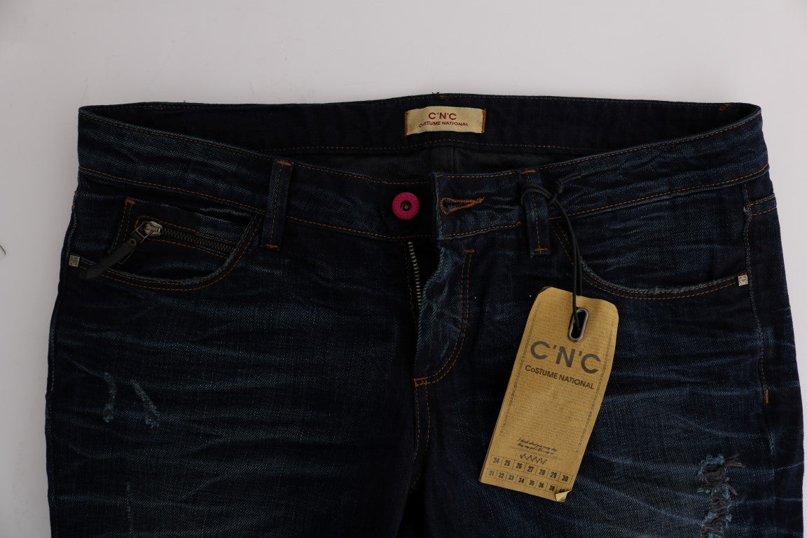 Elegante blaue Regular Fit Baumwolljeans