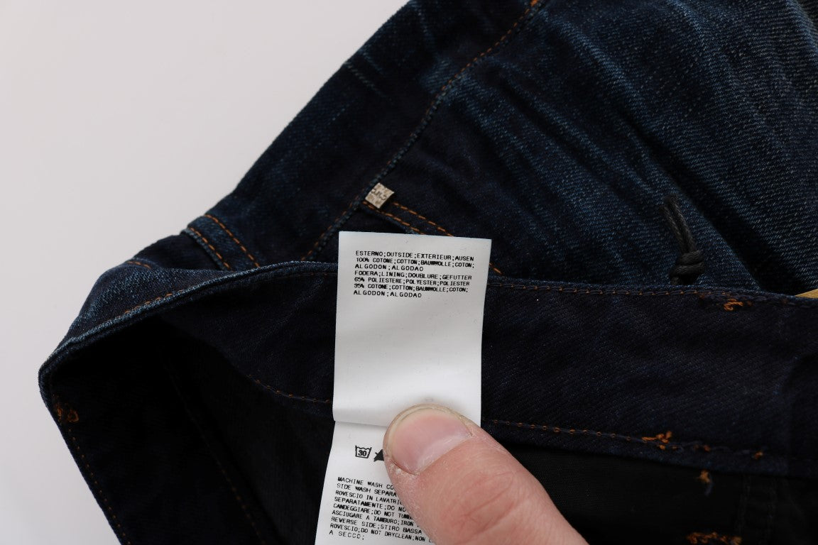 Elegante blaue Regular Fit Baumwolljeans