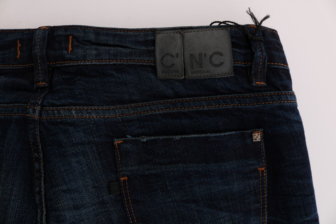Elegante blaue Regular Fit Baumwolljeans