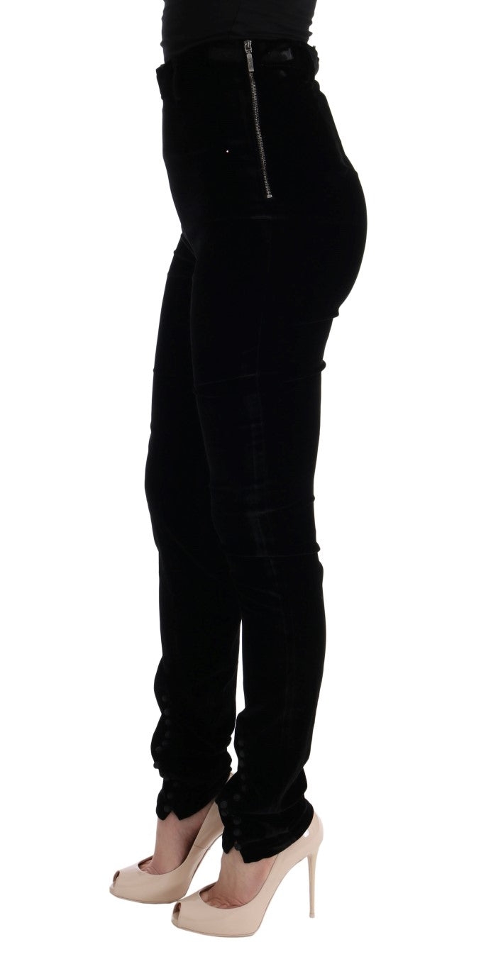 Elegante schwarze Hose mit hoher Taille