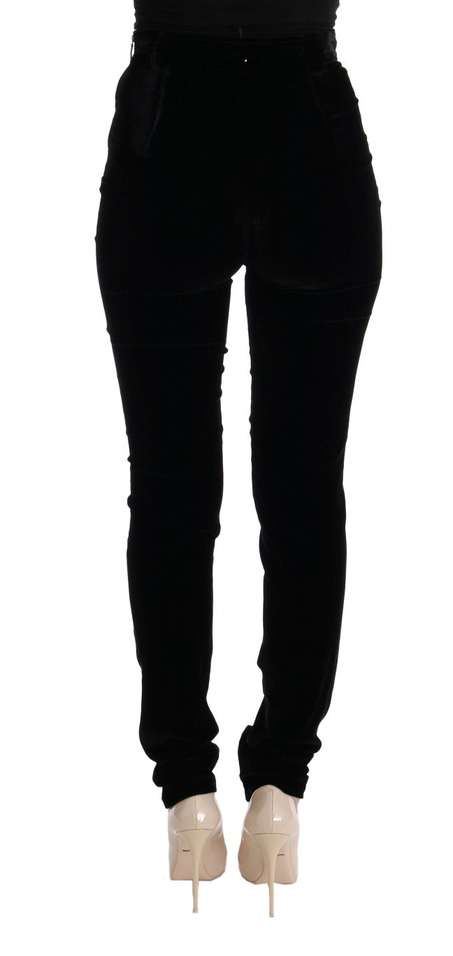 Elegante schwarze Hose mit hoher Taille