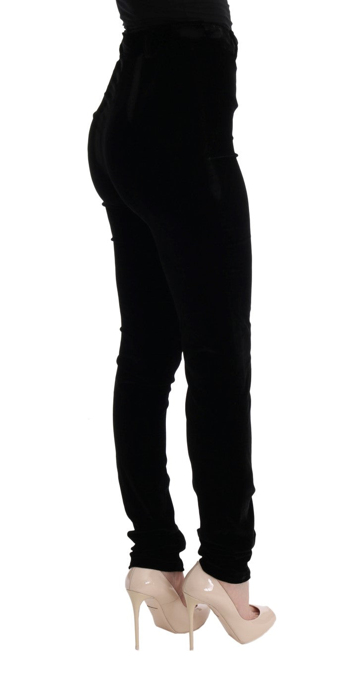 Elegante schwarze Hose mit hoher Taille
