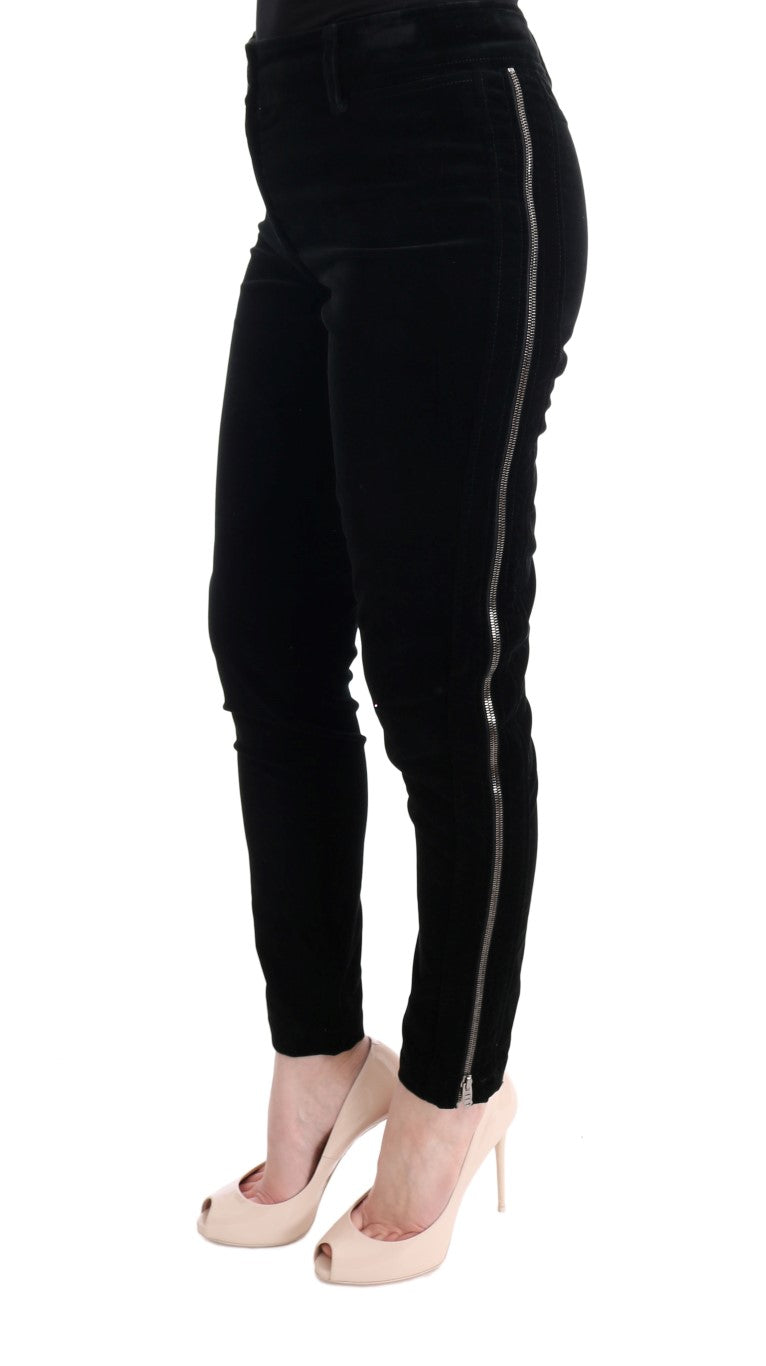 Schicke schwarze Slim Fit Cropped-Hose