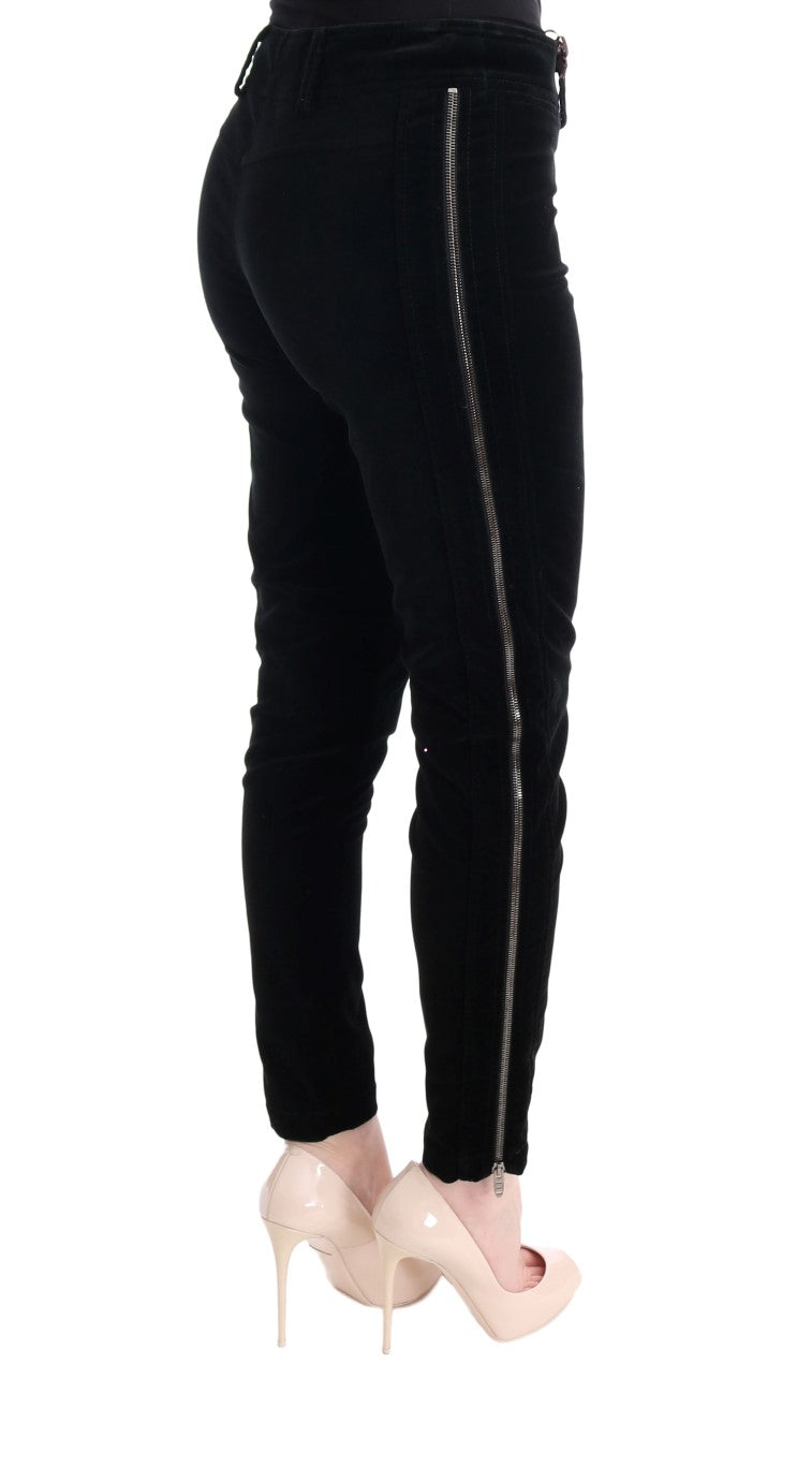 Schicke schwarze Slim Fit Cropped-Hose