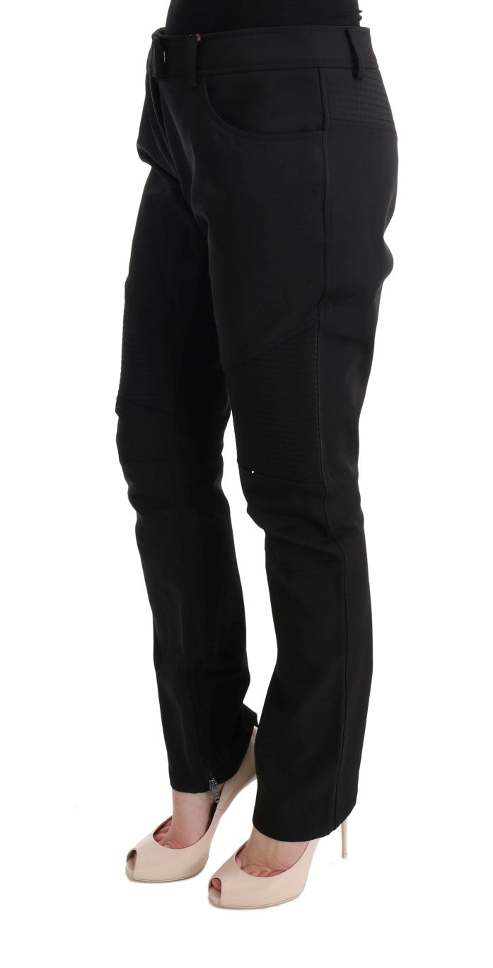 Elegante schwarze Slim Fit-Hose aus Baumwolle