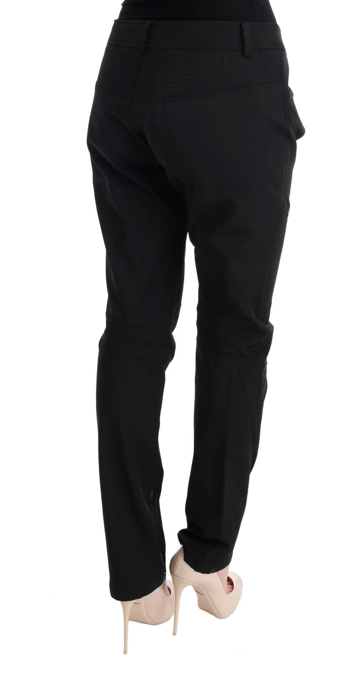 Elegante schwarze Slim Fit-Hose aus Baumwolle