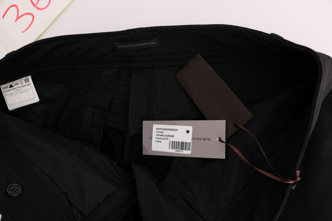 Elegante schwarze Slim Fit-Hose aus Baumwolle