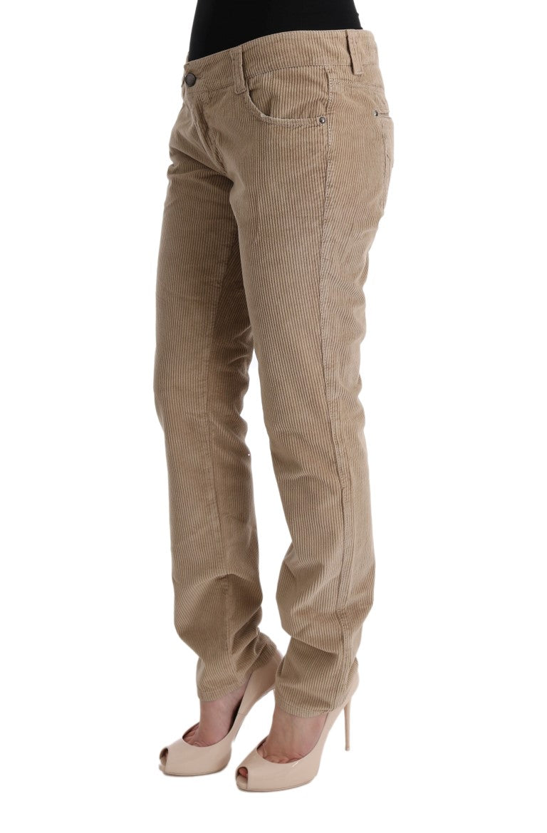 Beige Luxe-Hose in normaler Passform
