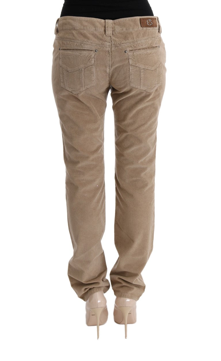 Beige Luxe-Hose in normaler Passform