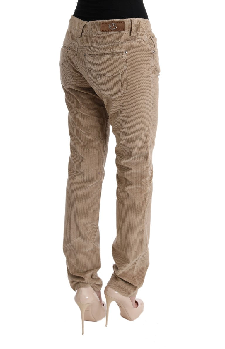 Beige Luxe-Hose in normaler Passform