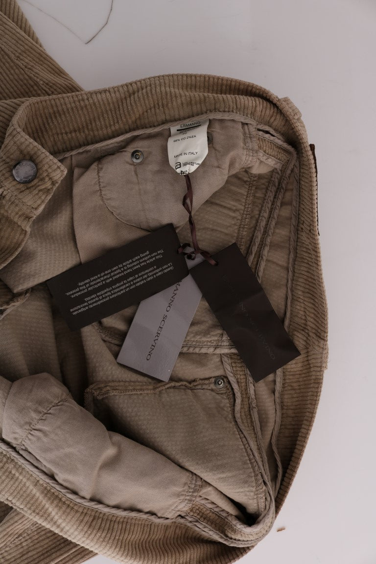 Beige Luxe-Hose in normaler Passform