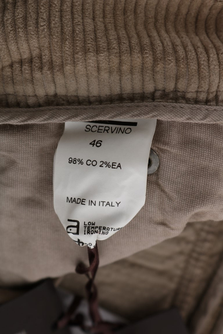Beige Luxe-Hose in normaler Passform