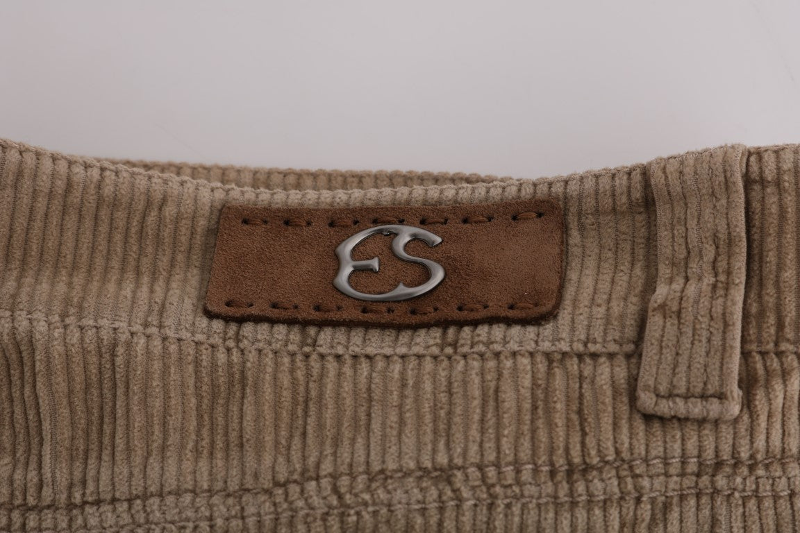 Beige Luxe-Hose in normaler Passform