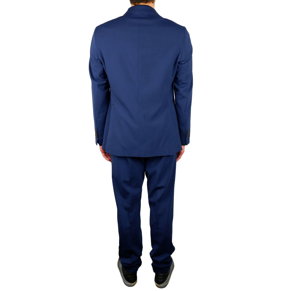 Eleganter blauer zweiteiliger Anzug aus Wollmischung