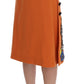 Embellished Wool Skirt in Vivid Orange