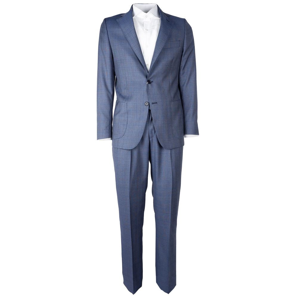 Blue Wool Men Suit