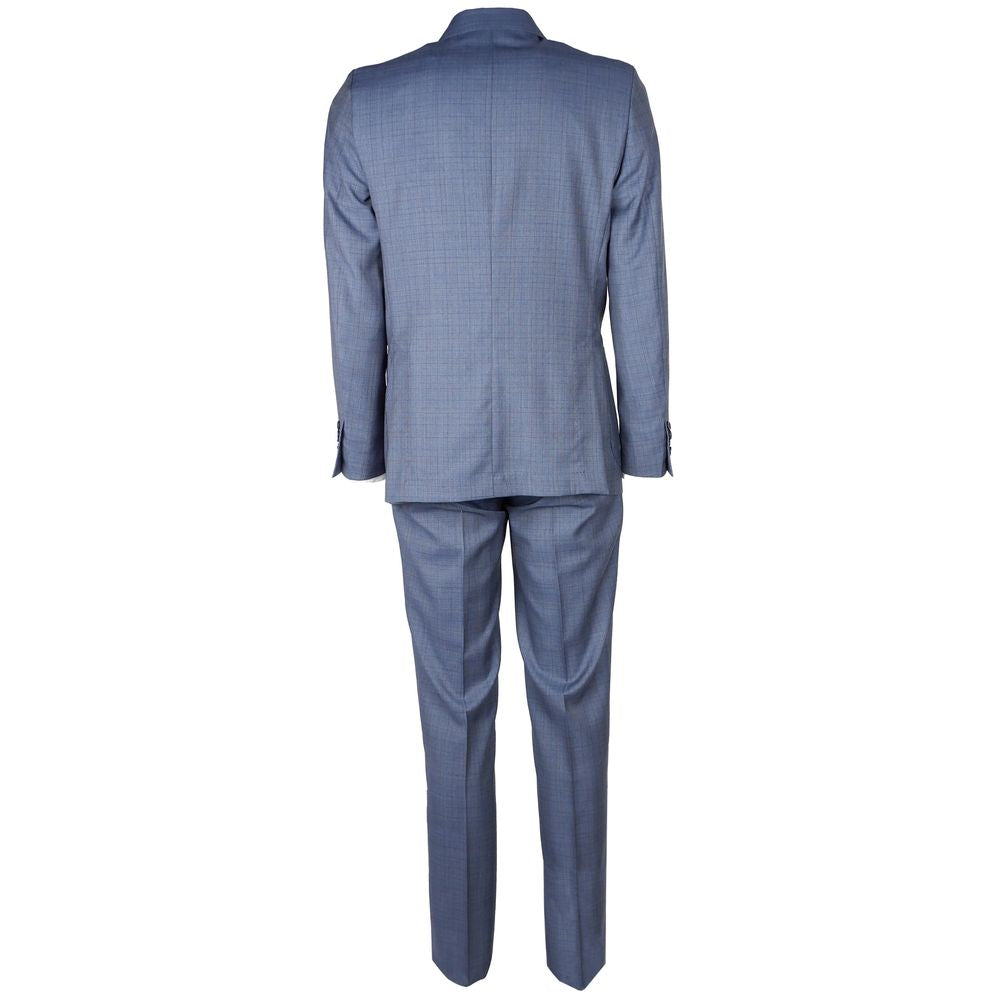 Blue Wool Men Suit