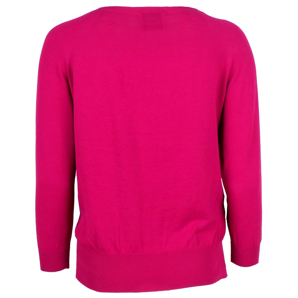 Fuchsiafarbener Baumwollpullover