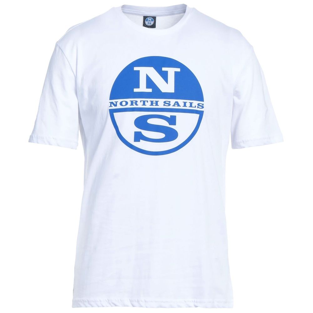 T-shirt in cotone con logo bianco nitido