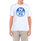T-shirt in cotone con logo bianco nitido
