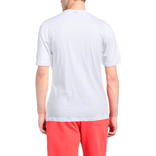 Elegantes weißes Baumwoll-Logo-T-Shirt