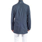 Blue Polyester Men Trench Coat