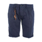 Yes Zee Chic Blue Cotton Blend Bermuda Shorts