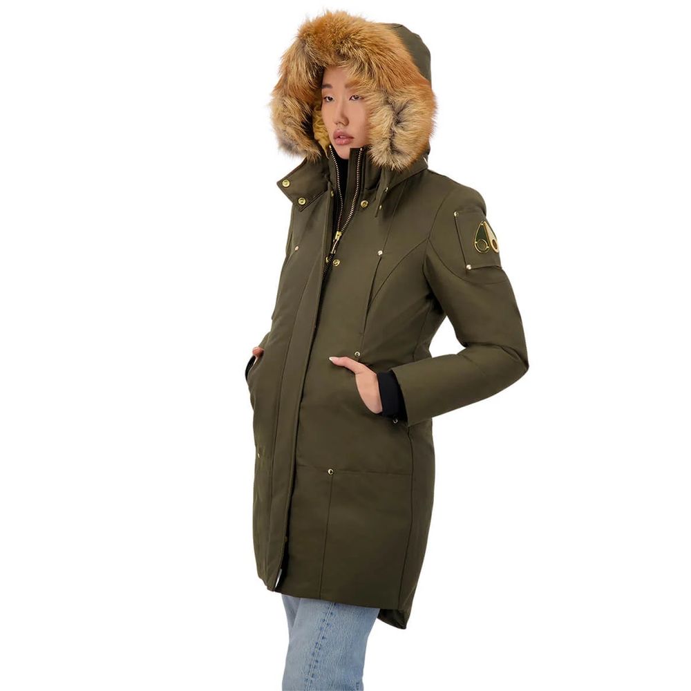 Giacca parka da donna in cotone dell'esercito