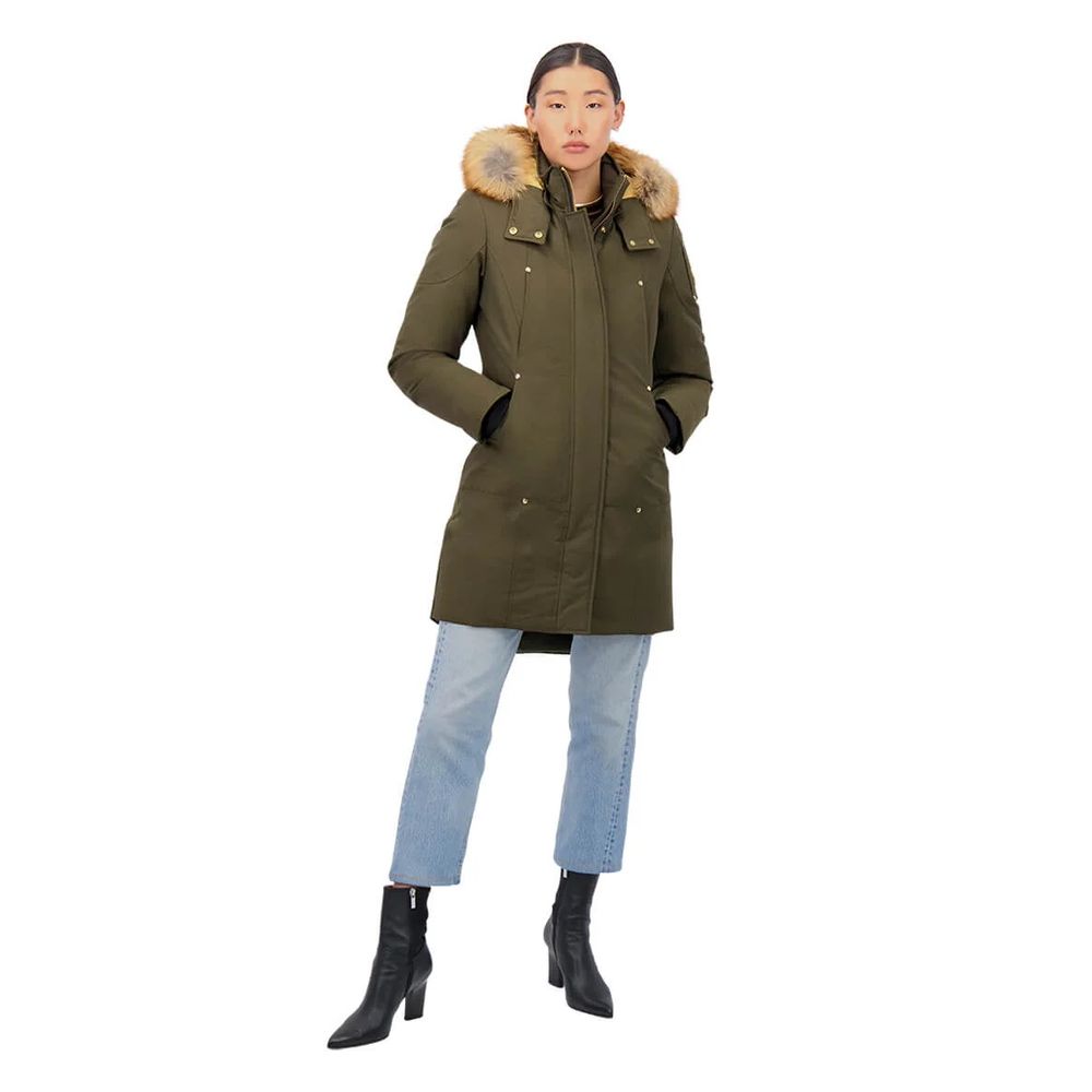 Giacca parka da donna in cotone dell'esercito
