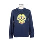 Maglione da uomo in cotone blu