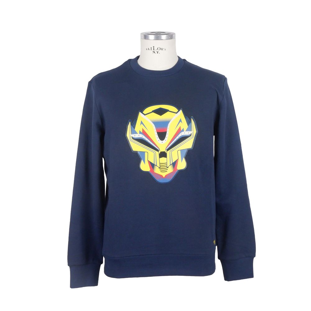 Maglione da uomo in cotone blu