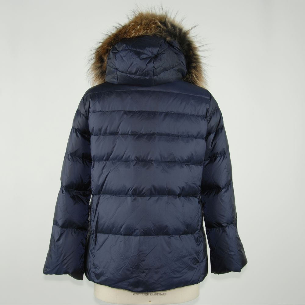Blaue Polyamid-Damenjacke