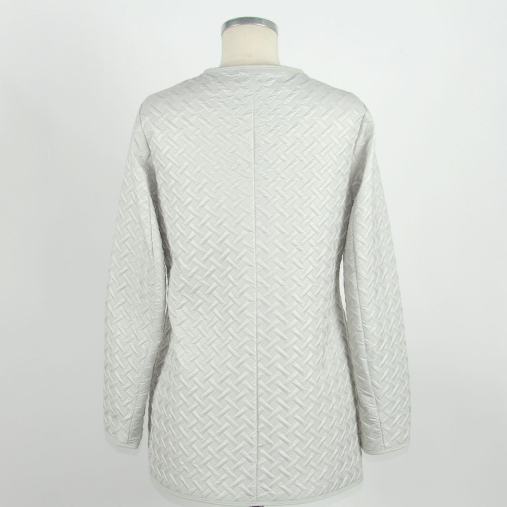 Weiße Polyester Damenjacke