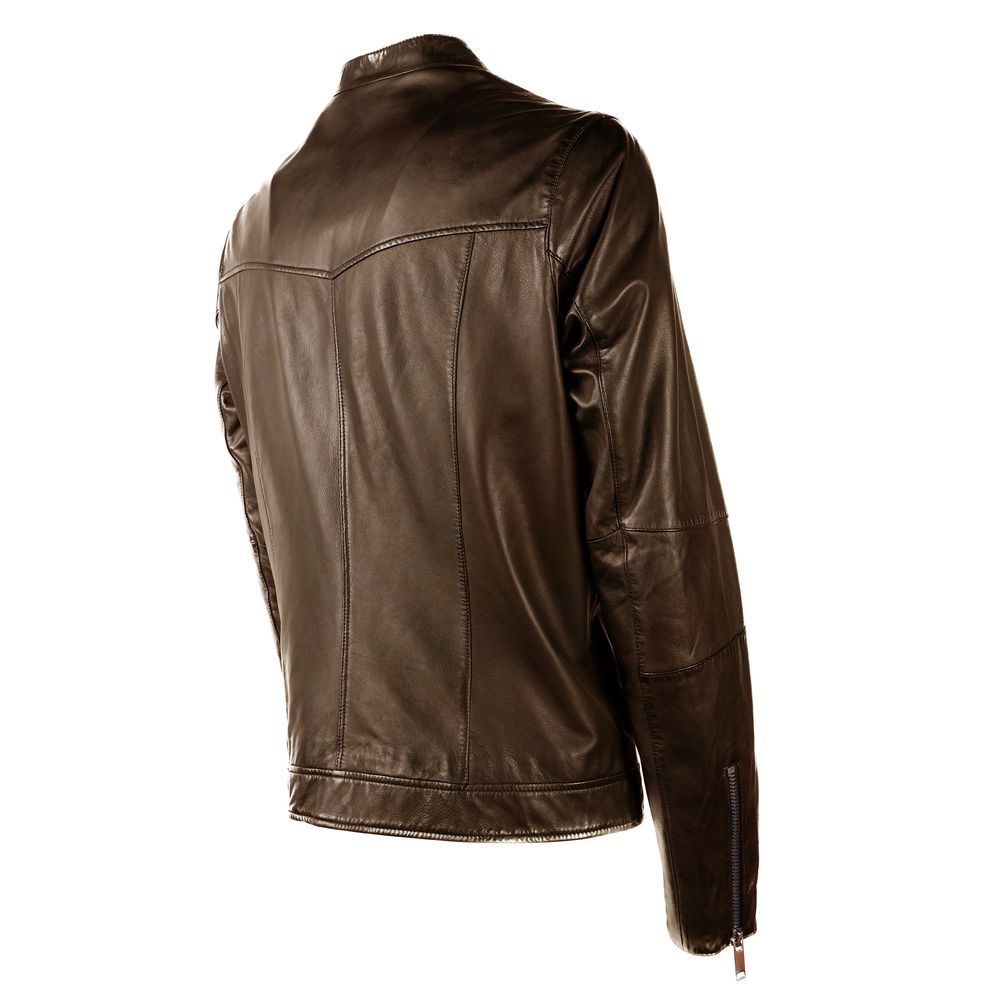 braune Lederjacke