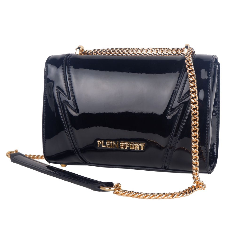 Borsa a tracolla con catena effetto vernice chic
