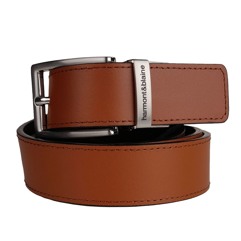 Cintura da uomo in pelle di vitello marrone