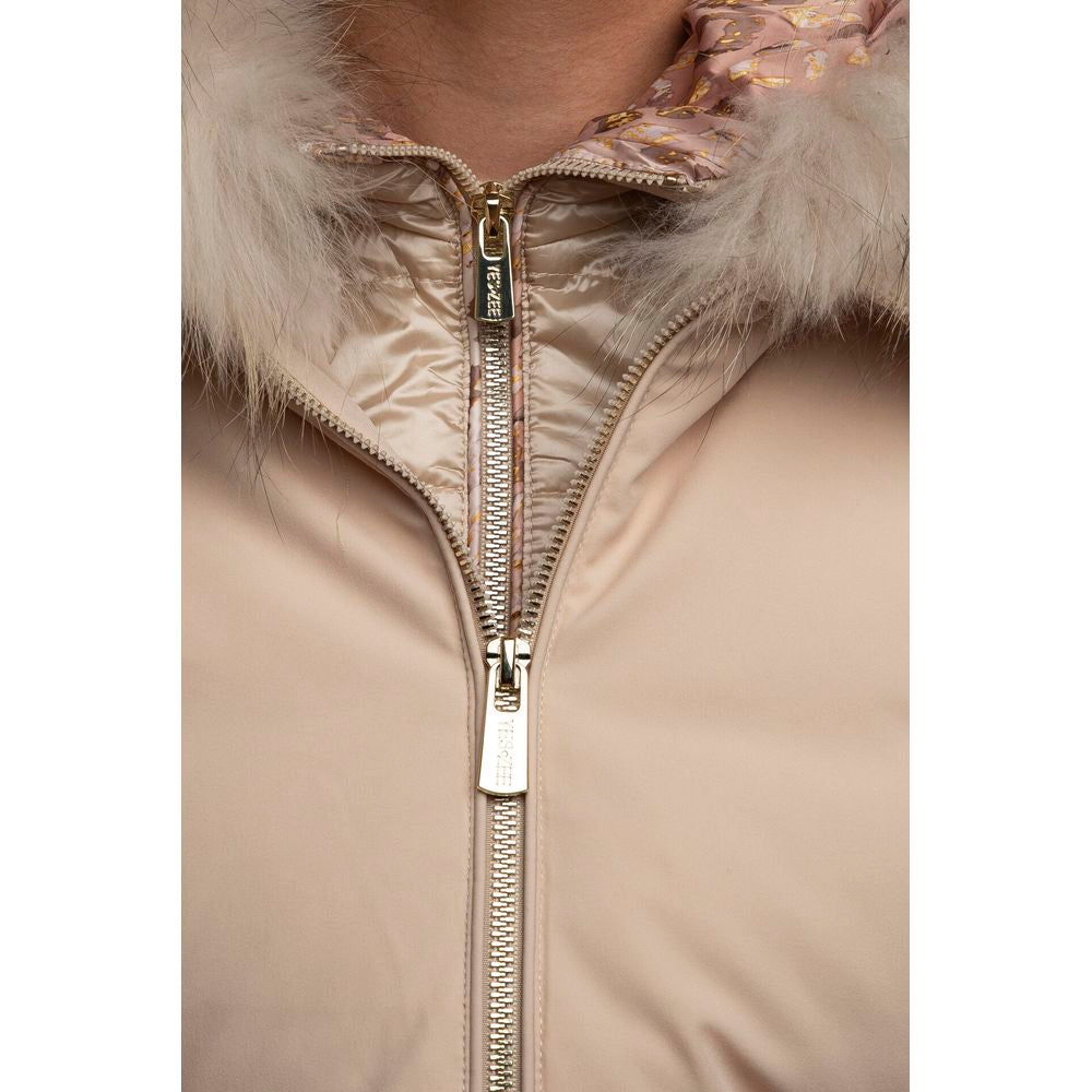 Giacca da donna in poliammide beige