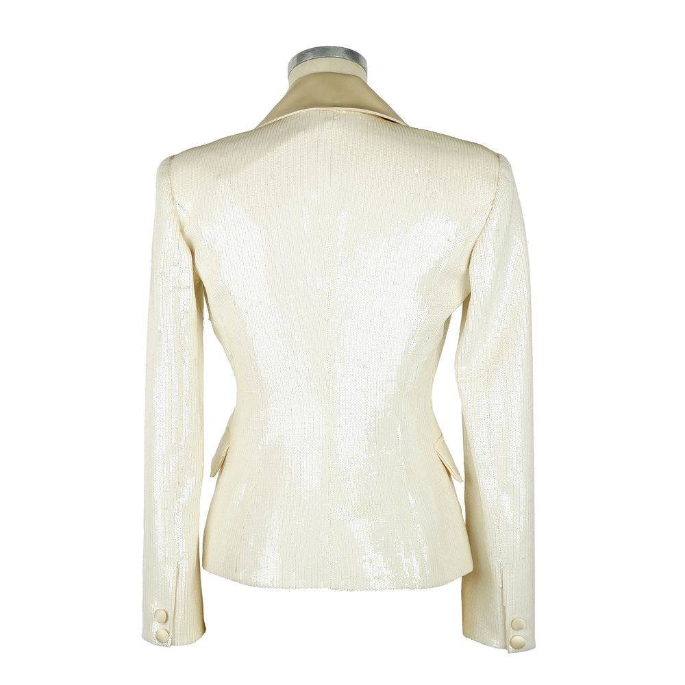 Blazer da donna in poliestere bianco