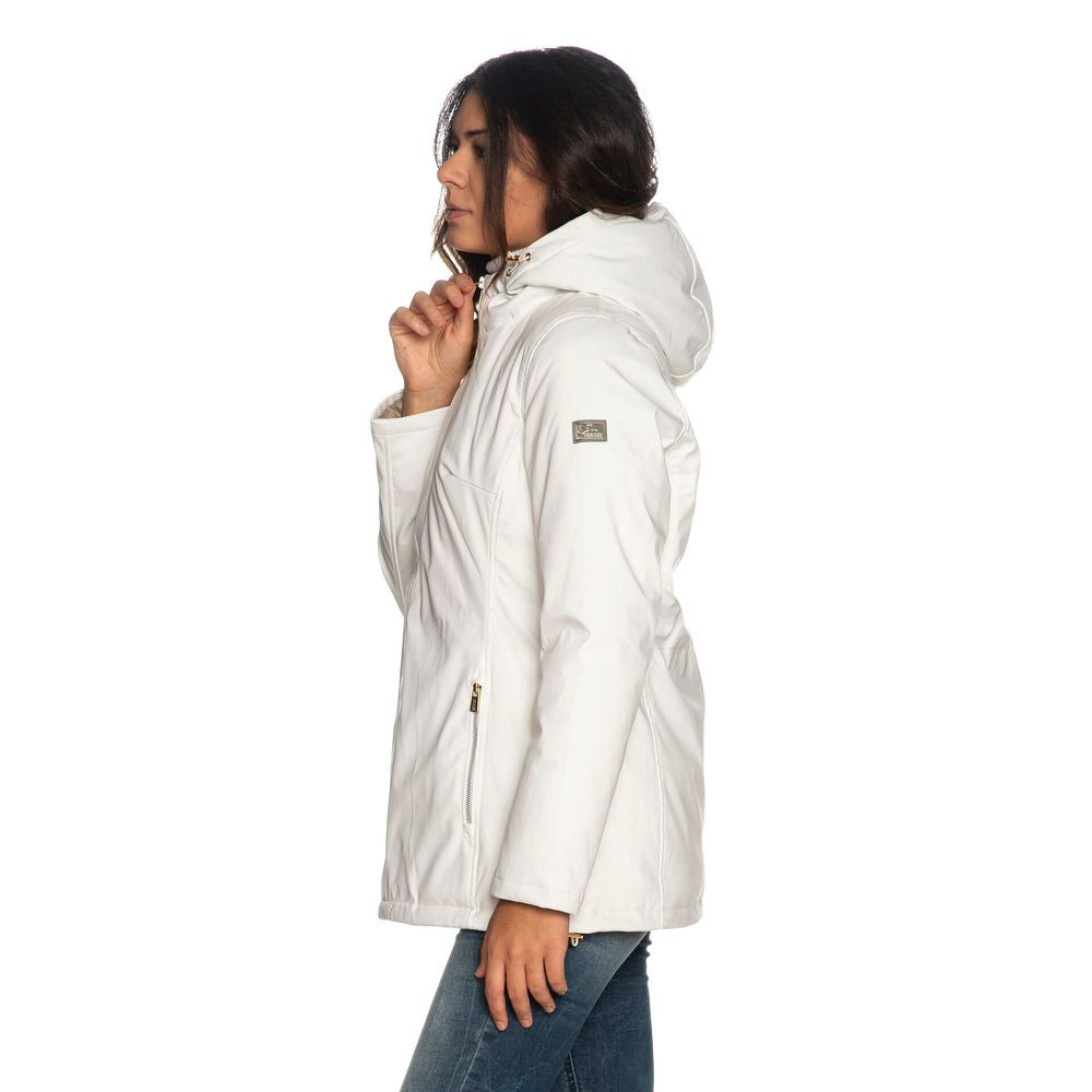 Giacca da donna in poliestere bianco